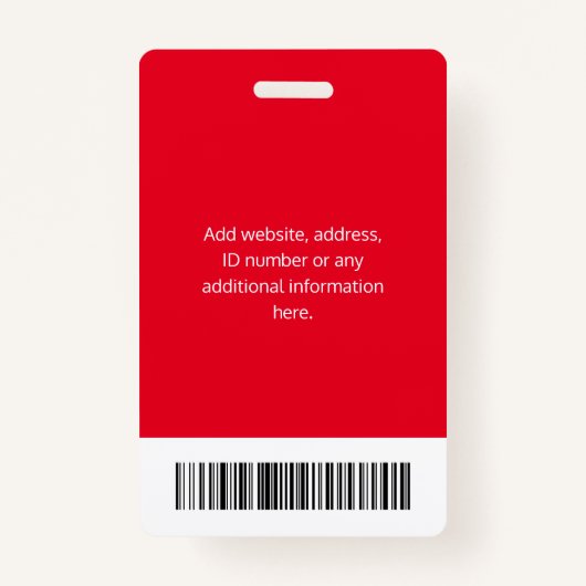 パーソナライズされた企業の従業員ID赤 バッジ (裏面)