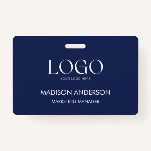 パーソナライズされた企業ロゴ モダン ID バッジ (正面)