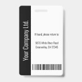 パーソナライズされた企業従業員ブラックIDカード バッジ (裏面)