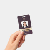 パーソナライズされた企業用ゴールドバーガンディーID バッジ (手持ち)