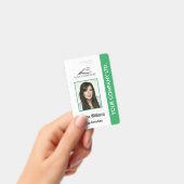 パーソナライズされた企業用従業員IDバッジ 緑 バッジ (手持ち)