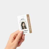 パーソナライズされた企業用社員IDカード ブラウン バッジ (手持ち)