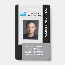 パーソナライズされた企業用社員IDカード 黒 バッジ