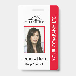 パーソナライズされた企業用社員IDバッジ 赤 バッジ