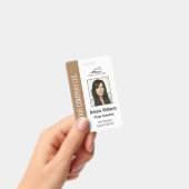 パーソナライズされた企業社員ブラウンID バッジ (手持ち)