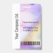 パーソナライズされた企業社員IDバッジ 紫 バッジ (裏面)