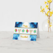 パーソナライズされた休日ハッピーハヌカーGREETINGカード カード (黄色い花)