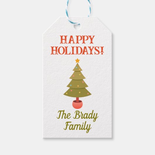 パーソナライズされた休日プレゼントラベル ギフトタグ (正面)