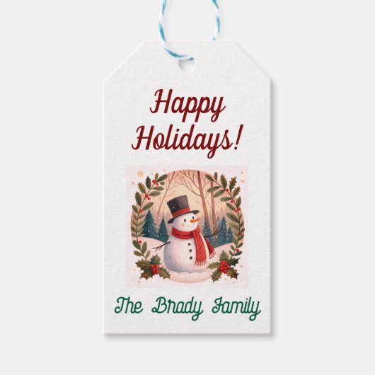 パーソナライズされた休日プレゼントラベル ギフトタグ (正面)