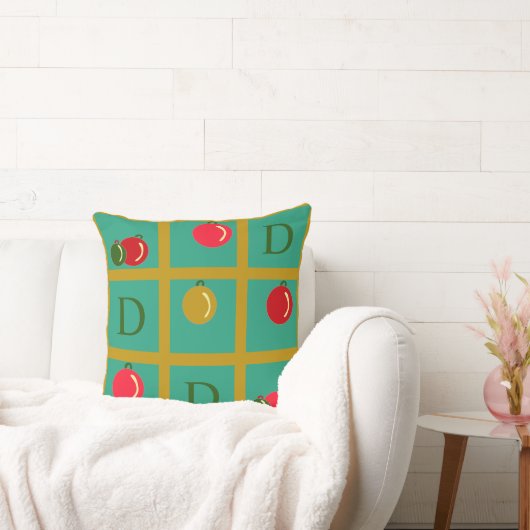 パーソナライズされた休日観賞用スクウェア金ゴールド クッション (ソファ)