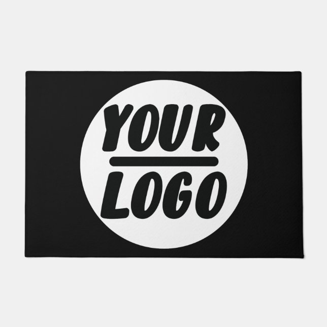 パーソナライズされた会社ロゴ歓迎エレガント ドアマット (正面)