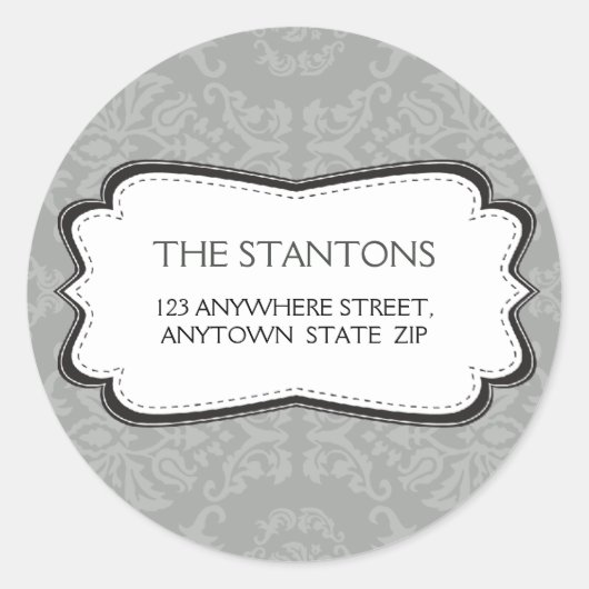 パーソナライズされた住所 シール::ジビネリーダマスク3B ラウンドシール (正面)