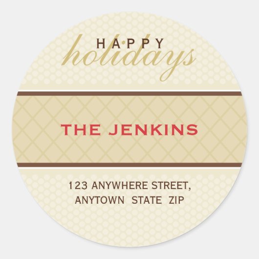 パーソナライズされた住所 シール:：甘さ5 ラウンドシール (正面)