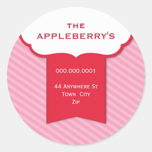 パーソナライズされた住所 シール:: lapel 1 ラウンドシール (正面)