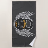 パーソナライズされた体育館フィットネストレーナーケットルベル  ビーチタオル (正面)