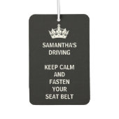 パーソナライズされた保おもしろいガーリーCalm Black カーエアーフレッシュナー (正面)