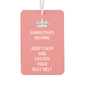 パーソナライズされた保おもしろいガーリーCalm Pink Driving カーエアーフレッシュナー (裏面)