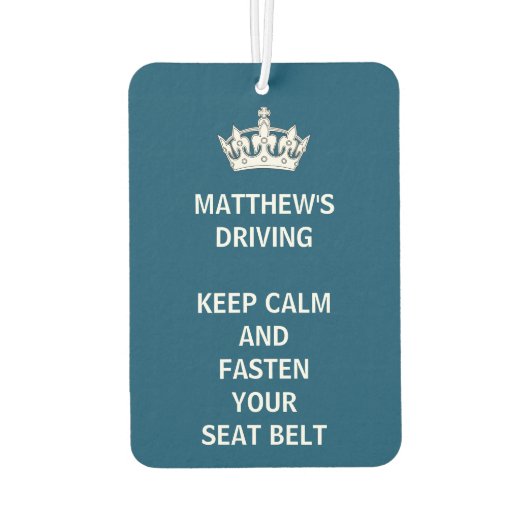 パーソナライズされた保おもしろいCalm Blue Driving カーエアーフレッシュナー (裏面)