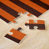 パーソナライズされた保焼きオレンストライプジ ジグソーパズル (側面)