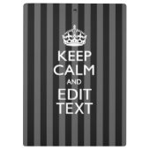 パーソナライズされた保黒い文字を落ち着けストライプる クリップボード (裏面)