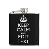 パーソナライズされた保黒でテキストを落ち着ける フラスク (正面)