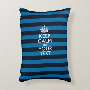 パーソナライズされた保 CALM AND YOUR TEXT for ストライプ アクセントクッション