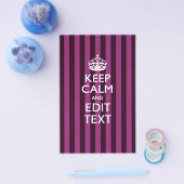 パーソナライズされた保 CALM Your Text明るい赤紫色ストライプの チラシ (シングル)