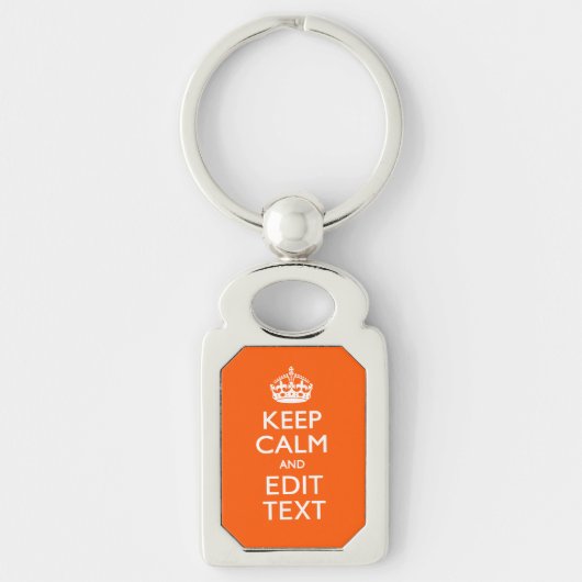 パーソナライズされた保CALMおよび編集文字オレンジ キーホルダー (正面)