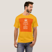 パーソナライズされた保CALMおよび編集文字オレンジ Tシャツ (正面フル)