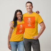 パーソナライズされた保CALMおよび編集文字オレンジ Tシャツ (ユニセックス)