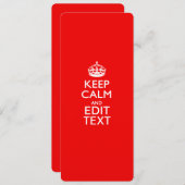 パーソナライズされた保Calmとテキストの赤いクラシック (正面/裏面)