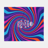 パーソナライズされた保Calmとテキスト数々の色 フリースブランケット (正面(横))