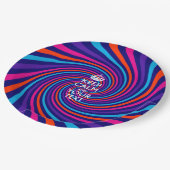 パーソナライズされた保Calmとテキスト数々の色 ペーパープレート (アングル)