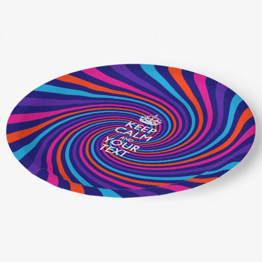 パーソナライズされた保Calmとテキスト数々の色 ペーパープレート (アングル)