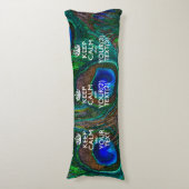 パーソナライズされた保CALMと孔雀のテキスト ボディピロー (正面縦)