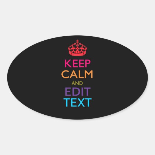 パーソナライズされた保CALMと編集文字数々の色 楕円形シール (正面)
