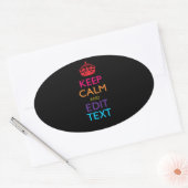 パーソナライズされた保CALMと編集文字数々の色 楕円形シール (封筒)