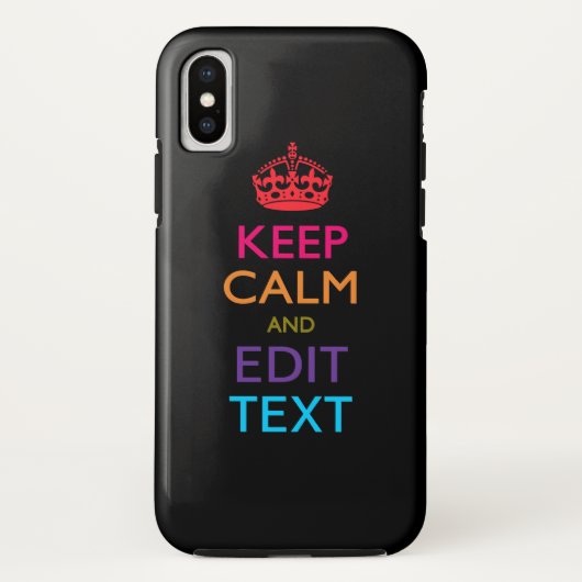 パーソナライズされた保CALMと編集文字数々の色 Case-Mate iPhoneケース (裏面)