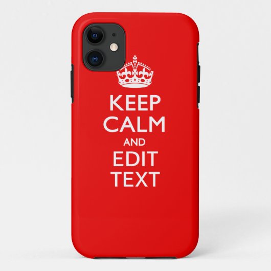 パーソナライズされた保Calmと編集文字Red Decor Case-Mate iPhoneケース (裏面)
