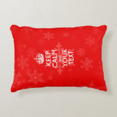 パーソナライズされた保CALMと赤のテキスト アクセントクッション (正面)
