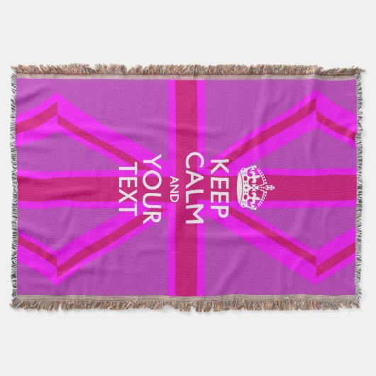 パーソナライズされた保CalmとYour カッコいい Text for Gift スローブランケット (正面)