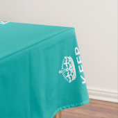 パーソナライズされた保CalmとYour Textターコイズ テーブルクロス (インサイチュ)