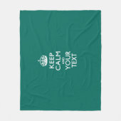 パーソナライズされた保CalmとYour Text Aqua フリースブランケット (正面)