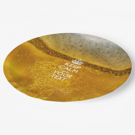 パーソナライズされた保CalmとYour Text Beer Decor ペーパープレート (アングル)
