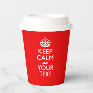 パーソナライズされた保CalmとYour Text Coral 紙コップ