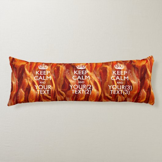 パーソナライズされた保CALMとYour Text for Bacon ボディピロー (正面)
