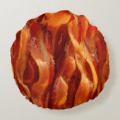 パーソナライズされた保CALMとYour Text for Bacon ラウンドクッション (裏面)
