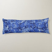 パーソナライズされた保CALMとYour Text for Navy迷彩柄 ボディピロー (裏面)