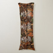 パーソナライズされた保CALMとYour Text Hunter迷彩柄 ボディピロー (正面縦)