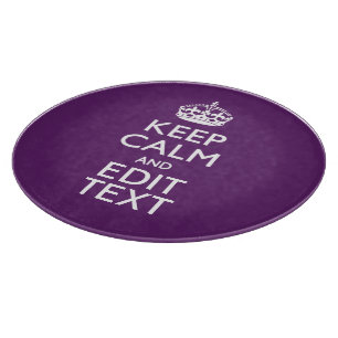 パーソナライズされた保CALMとYour Text on Purple カッティングボード